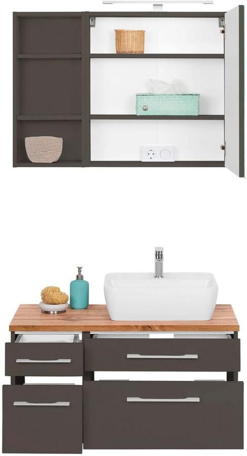 Welltime Badkamerserie Davos Breedte 50 cm met hoekige wasbak (3-delig) - Foto 2