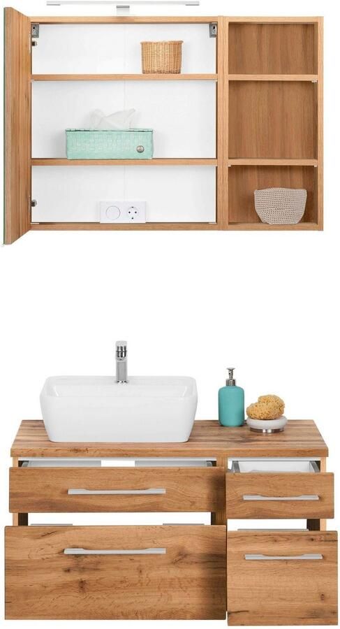 Welltime Badkamerserie Davos Breedte 50 cm met hoekige wasbak (3-delig) - Foto 4