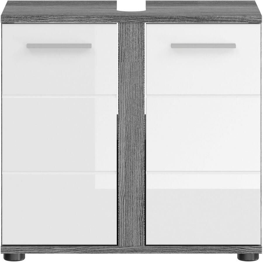Welltime Wastafelonderkast LUCCA TOPSELLER! Breedte 60 cm 2 deuren 2 vakken met sifonaansluiting - Foto 2