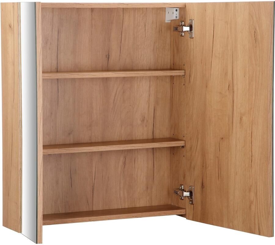 Welltime Spiegelkast Lund badkamerkast kast bad WC spiegel zonder led Badkamerspiegelkast spiegel badkamerspiegel met 2 deuren breedte 60 cm - Foto 2