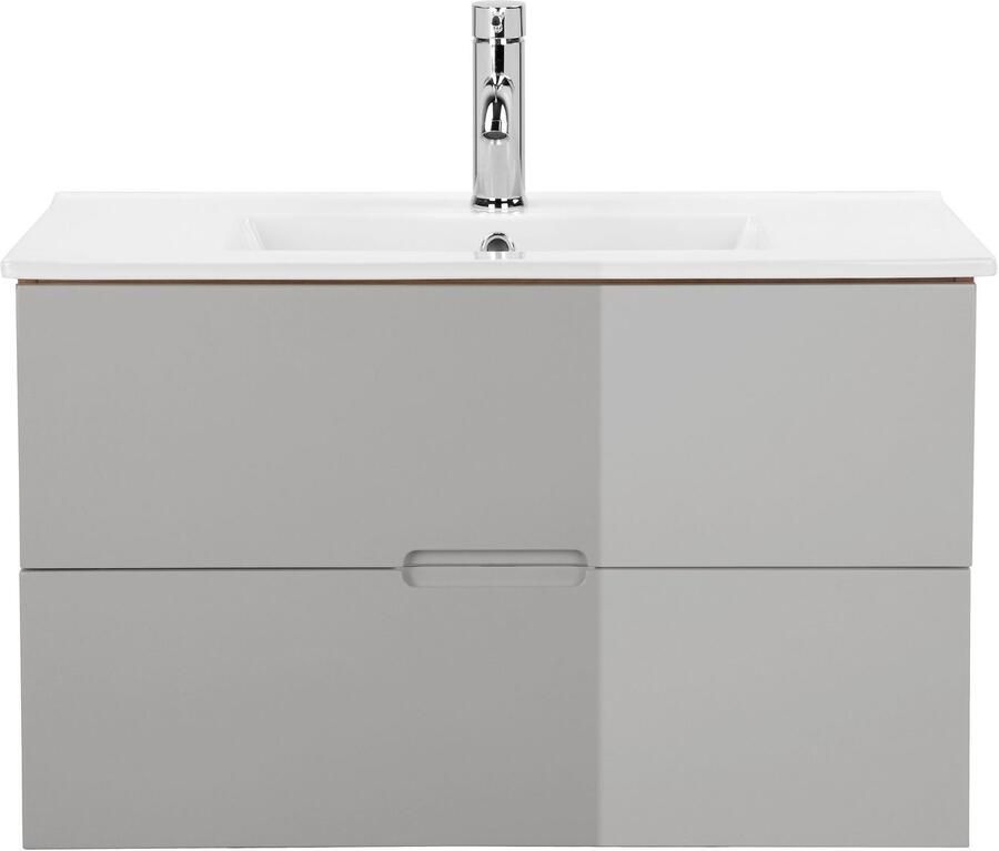 Welltime Badkamerserie Lund badkamermeubelset badkamerkast badkamerset Wastafelonderkast spiegelkast en bekken breedte 80 cm (complete set 3-delig) - Foto 5