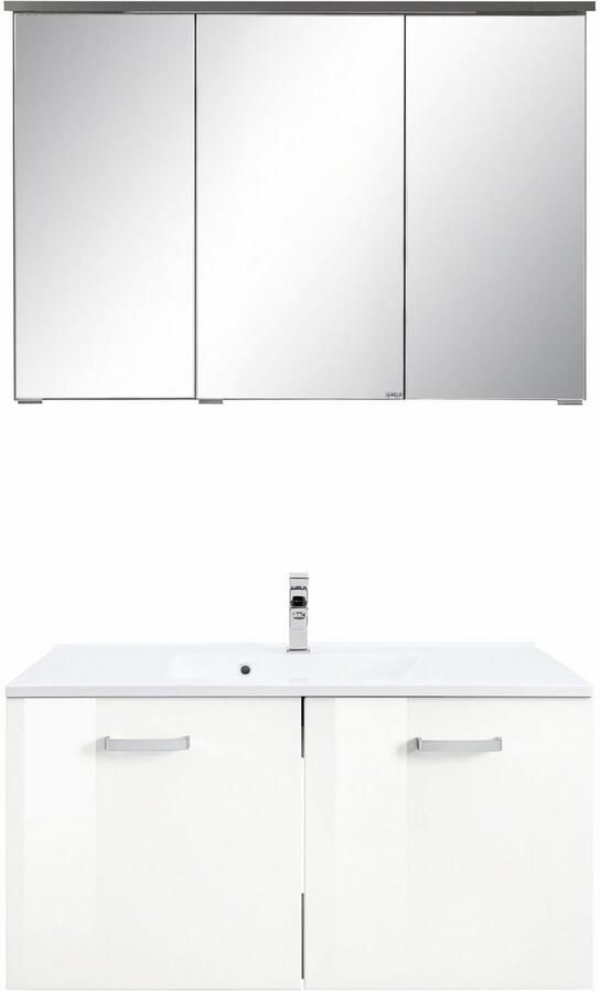 Welltime Badkamerserie Ravenna Breedte 90 cm spiegelkast en wastafelonderkast (2-delig)