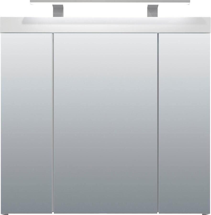 Welltime Badkamerset Dormoletto Hangende badkamermeubels met inbouwwastafel in wit hoogglans (4-delig)