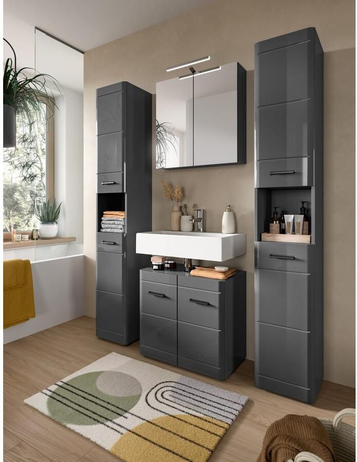 Welltime Spiegelkast Doux breedte 60 cm 2 spiegeldeuren 1 plank 3 vakken - Foto 3