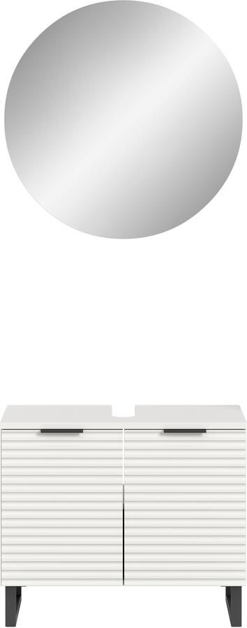 Welltime Badmeubelset Litica breedte 70 cm hoogwaardige groeffrezing metalen slede (2 stuks) - Foto 7