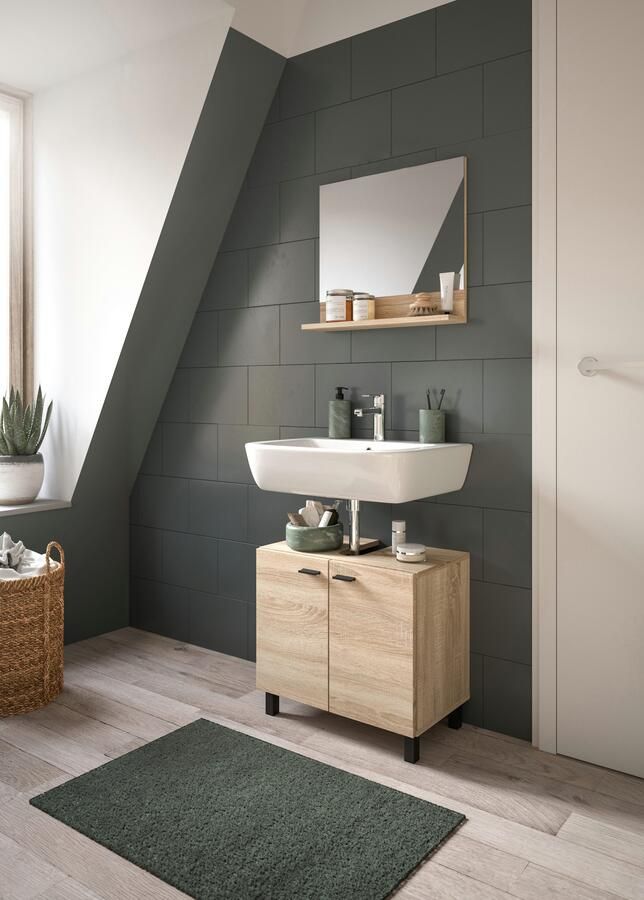 Welltime Badmeubelset Tampa bestaand uit wastafelonderkast en spiegel breedte 57cm(set 2 stuks) - Foto 10