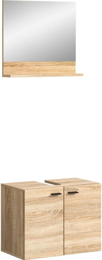 Welltime Badmeubelset Tampa bestaand uit wastafelonderkast en spiegel breedte 57cm(set 2 stuks) - Foto 6