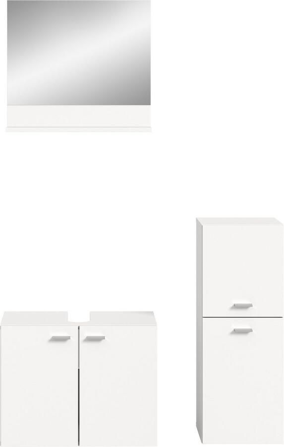 Welltime Badmeubelset Tampa breedte 102cm 3-delig Wastafelonderkast spiegel halfhoge kast (3 stuks) - Foto 5