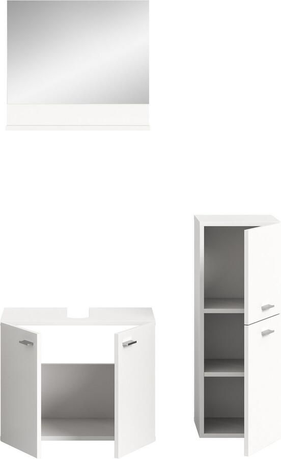 Welltime Badmeubelset Tampa breedte 102cm 3-delig Wastafelonderkast spiegel halfhoge kast (3 stuks) - Foto 6