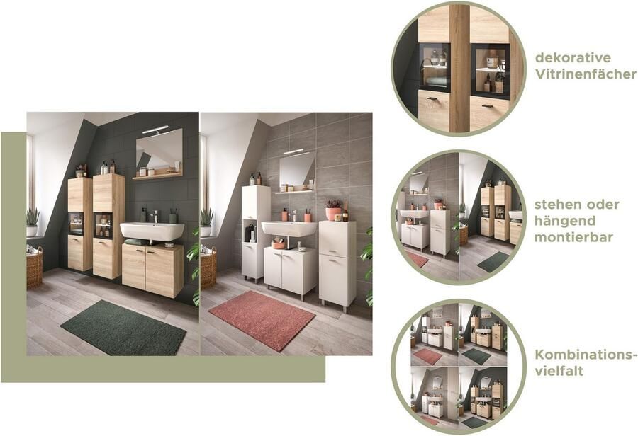 Welltime Halfhoge kast Tampa hoogte 80cm hangend of staand te monteren - Foto 5