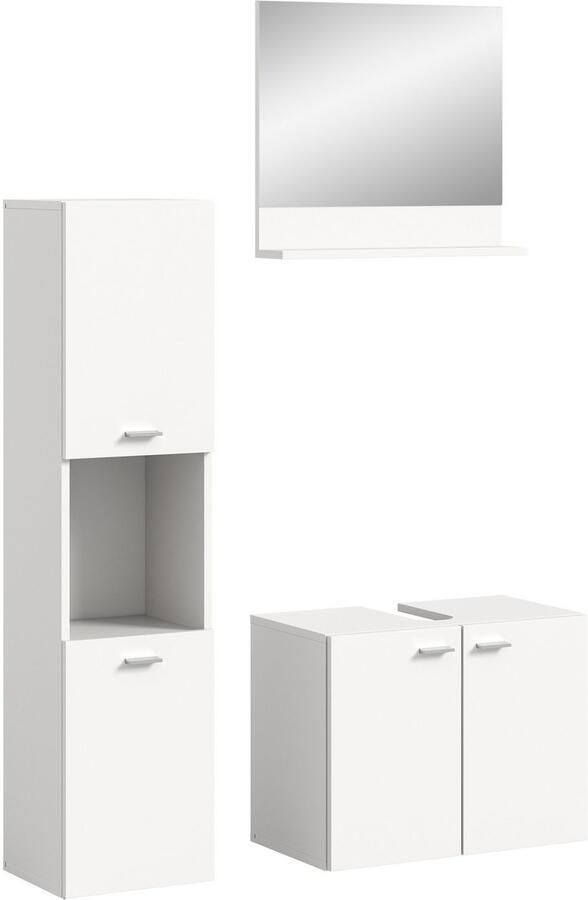 Welltime Badmeubelset Tampa breedte 102cm 3-delig Wastafelonderkast spiegel hoge kast (3 stuks) - Foto 4