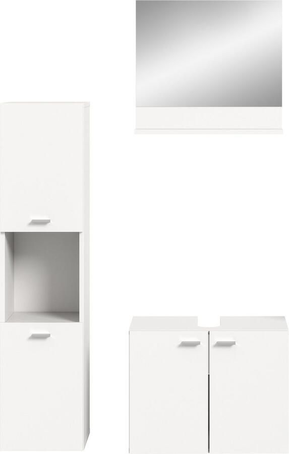 Welltime Badmeubelset Tampa breedte 102cm 3-delig Wastafelonderkast spiegel hoge kast (3 stuks) - Foto 5
