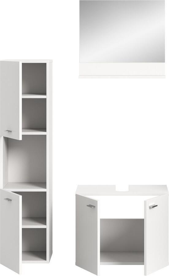 Welltime Badmeubelset Tampa breedte 102cm 3-delig Wastafelonderkast spiegel hoge kast (3 stuks) - Foto 6