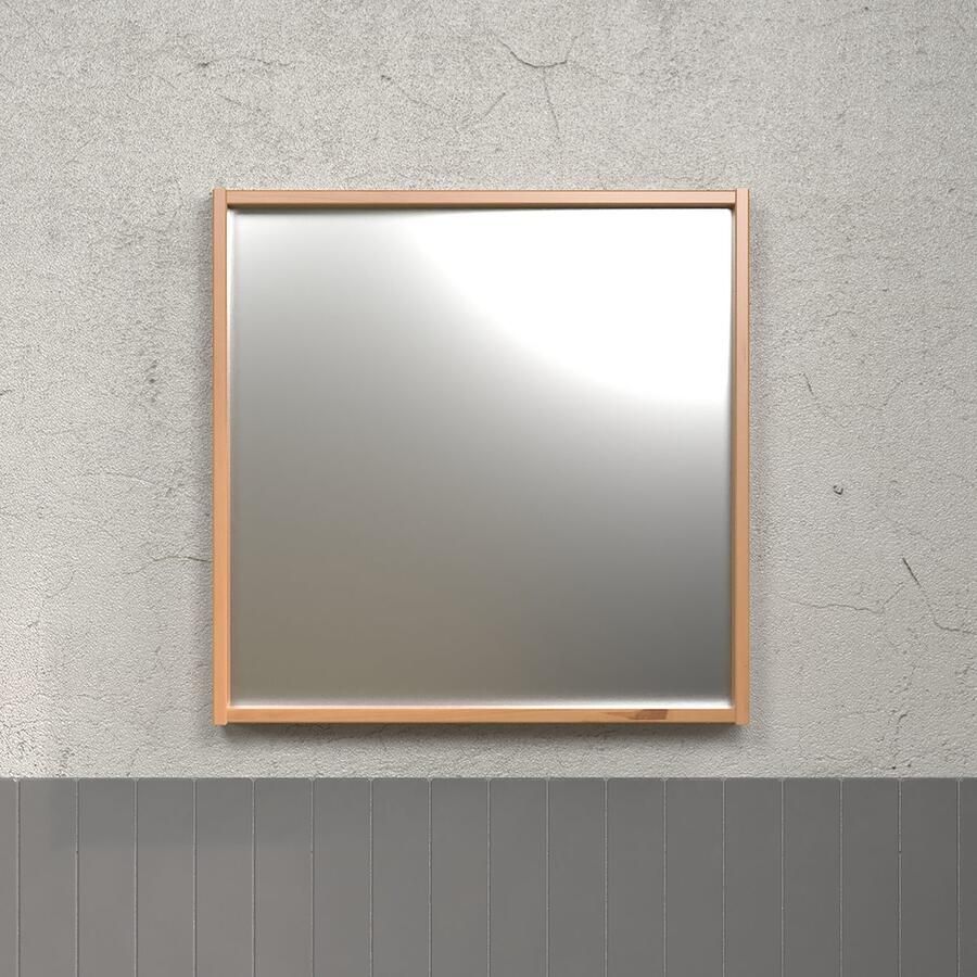 Welltime Badspiegel Kall Spiegel met lijst van gelakt massief hout Met floatglas (1 stuk)