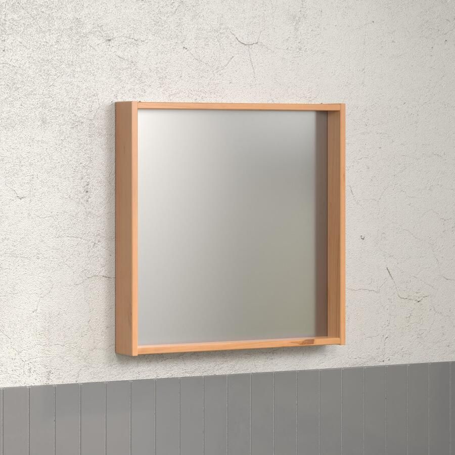 Welltime Badspiegel Kall Spiegel met lijst van gelakt massief hout Met floatglas (1 stuk) - Foto 4