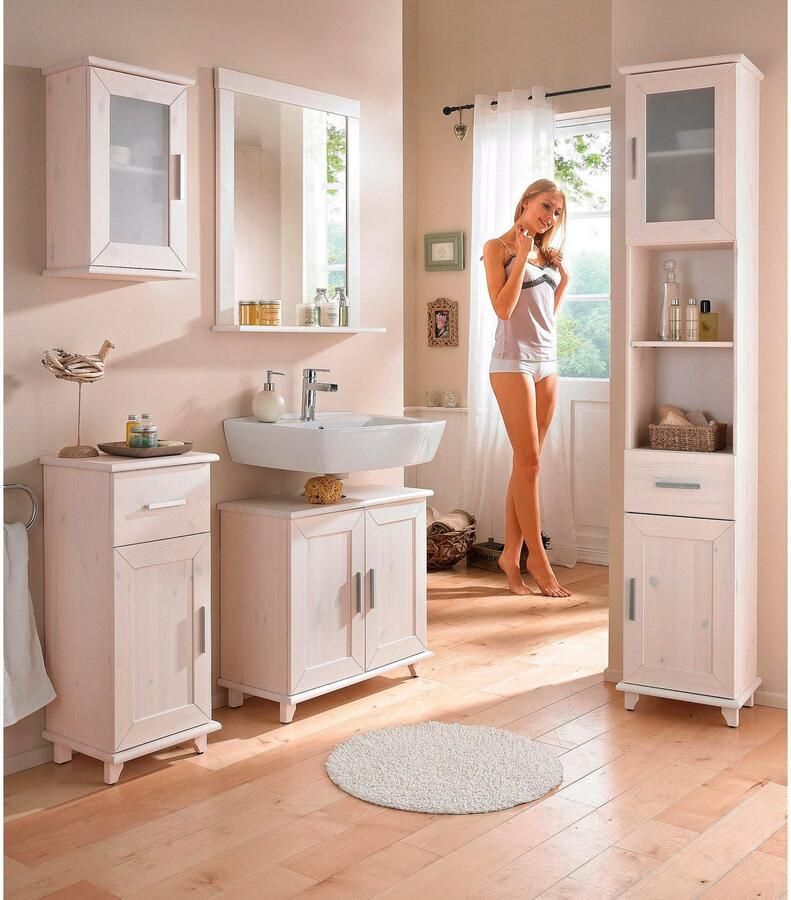 Welltime Badspiegel Venezia rustiek Sund Breedte 58 cm van massief hout - Foto 2