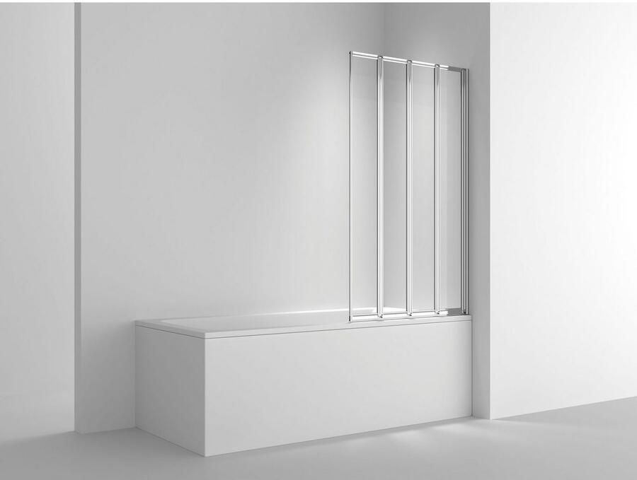Welltime Badwand Nassau Badscherm spatscherm voor badkuip glas 4 elementen - Foto 3