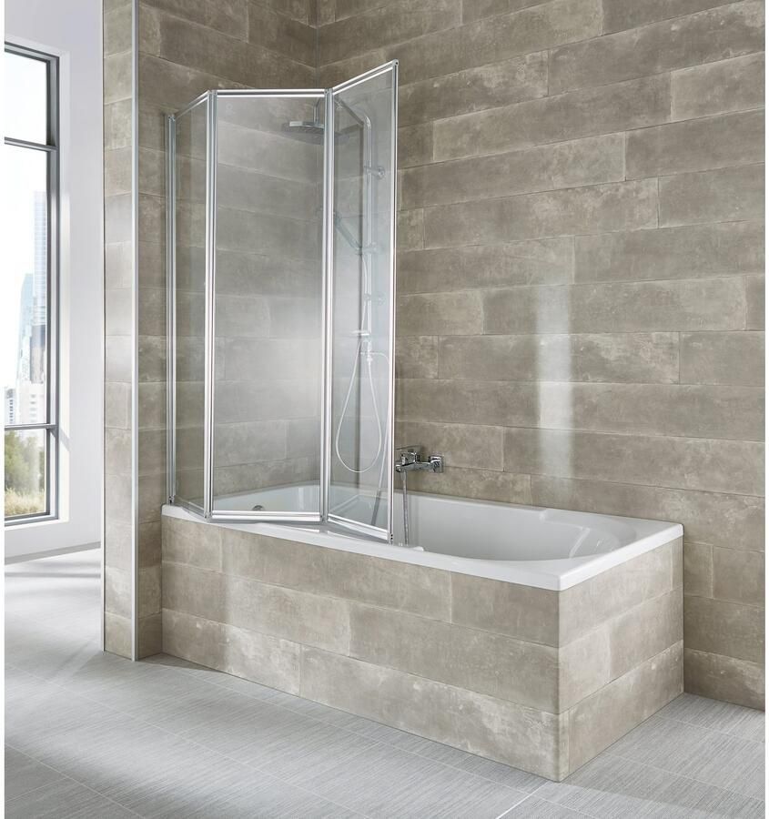 Welltime Badwand Nassau Badscherm spatscherm voor badkuip glaswand (3-delig)