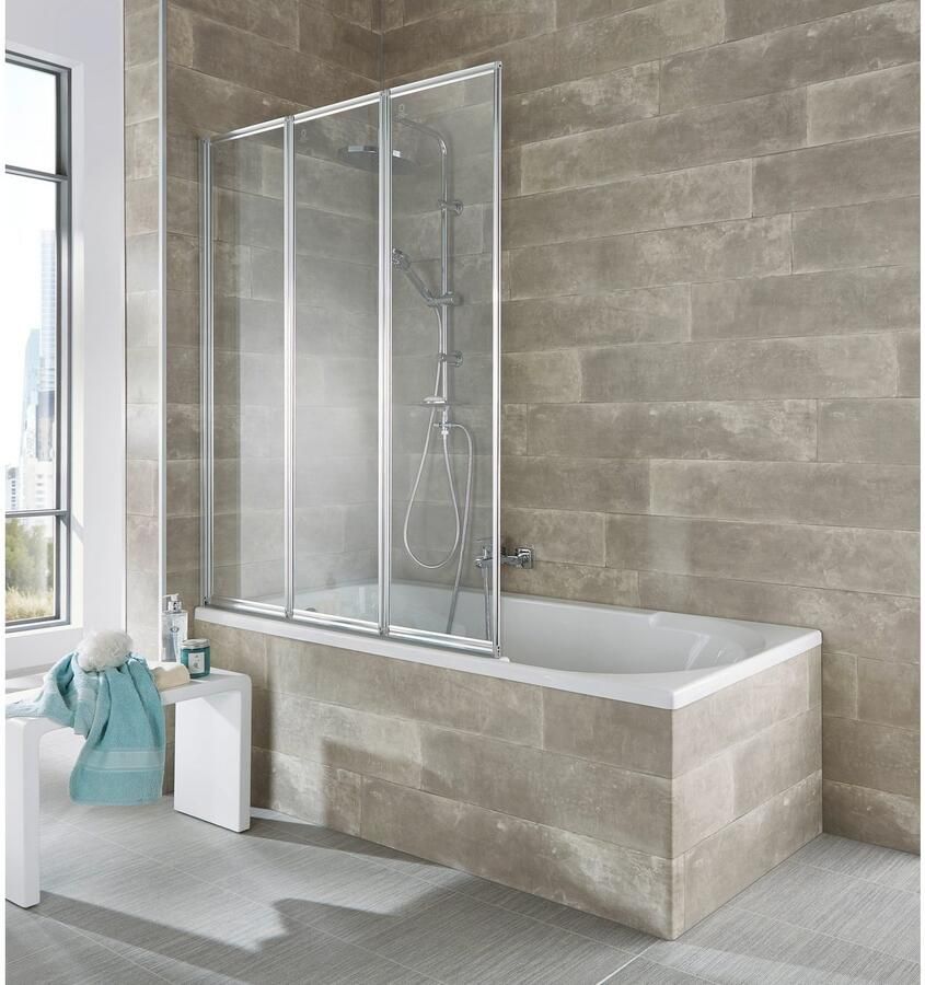 Welltime Badwand Nassau Badscherm spatscherm voor badkuip glaswand (3-delig) - Foto 3