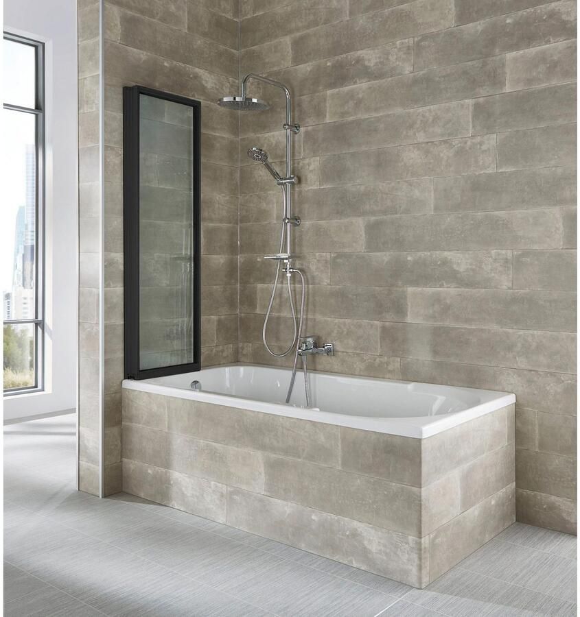 Welltime Badwand Nassau Badscherm spatscherm voor badkuip glaswand (3-delig)