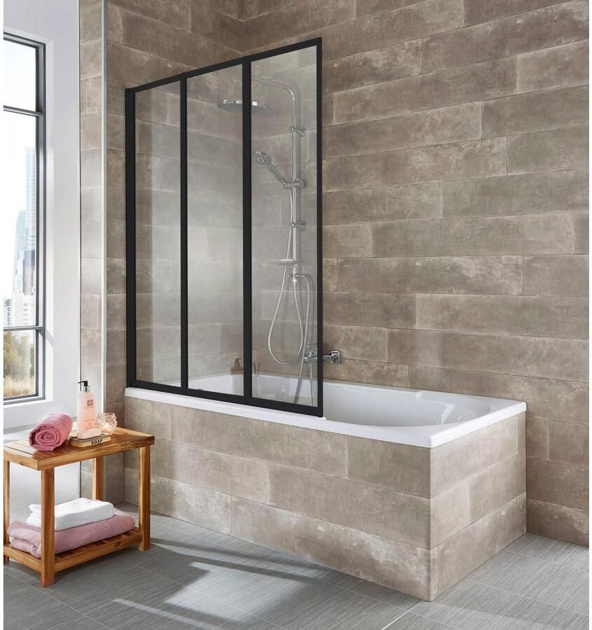 Welltime Badwand Nassau Badscherm spatscherm voor badkuip glaswand (3-delig) - Foto 2