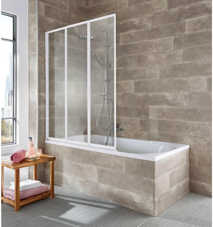 Welltime Badwand Nassau Badscherm spatscherm voor badkuip glaswand (3-delig) - Foto 3