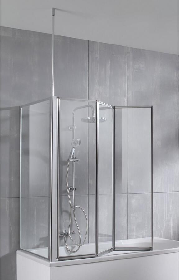 Welltime Badwand Summer 3-delig + stevige zijwand Geschikt voor plafondhoogte tot 240 cm glaswand bestaand uit vier elementen (4-delig) - Foto 4