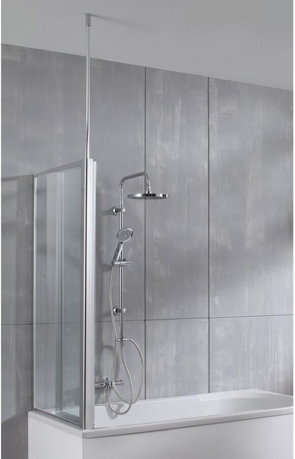 Welltime Badwand Summer 3-delig + stevige zijwand Geschikt voor plafondhoogte tot 240 cm glaswand bestaand uit vier elementen (4-delig) - Foto 2