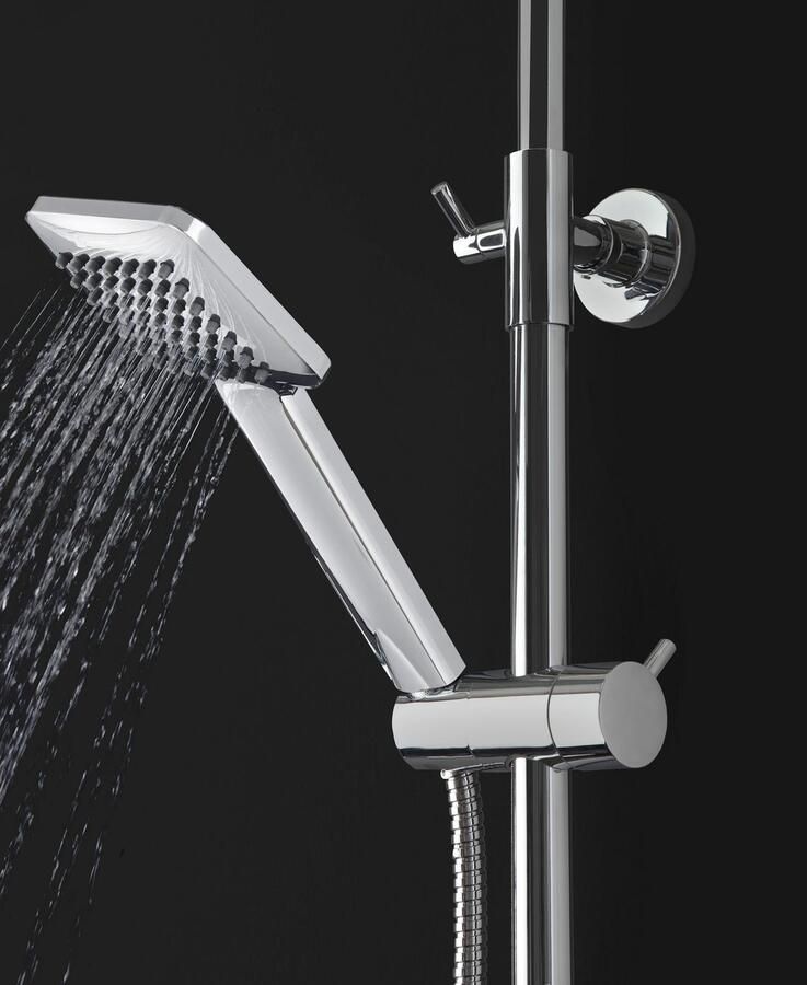 Welltime Douchestang-set Raindrop Hoofddoucheset douchesysteem douchekolom doucheset regendouche - Foto 3