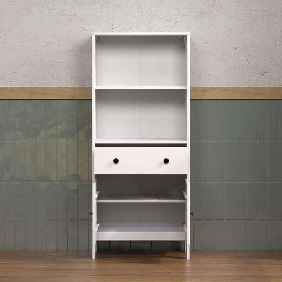 Welltime Halfhoge kast Kall Brede badkamerplank van massief grenenhout Wit of bruin gelakt (1 stuk) - Foto 3