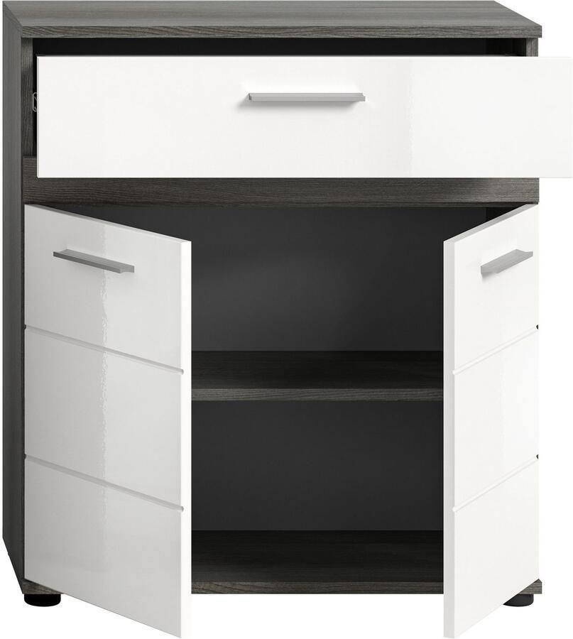 Welltime Halfhoge kast LUCCA TOPSELLER! Hoogte 79 cm 2 deuren 1 lade 1 legplank - Foto 2