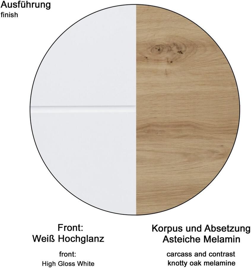 Welltime Hoge kast Avena Badkamer hoge kast met open vak 2 deuren en 2 planken - Foto 2