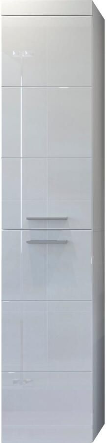 Welltime Hangend kastje Dormoletto Hangende hoge kast in hoogglans wit met horizontale frezing - Foto 9