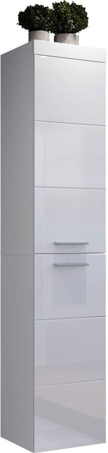 Welltime Hangend kastje Dormoletto Hangende hoge kast in hoogglans wit met horizontale frezing - Foto 11