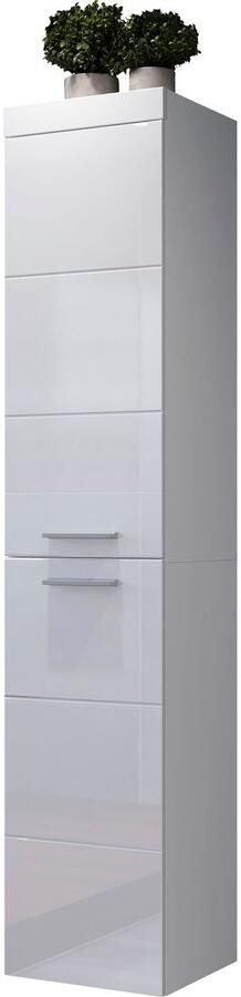 Welltime Hangend kastje Dormoletto Hangende hoge kast in hoogglans wit met horizontale frezing - Foto 10