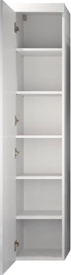 Welltime Hangend kastje Dormoletto Hangende hoge kast in hoogglans wit met horizontale frezing - Foto 7