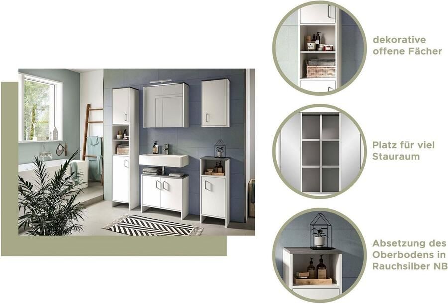 Welltime Hangend kastje Lier Badkamermeubel 1 deur links of rechts te monteren breedte 32 cm (1 stuk) - Foto 3