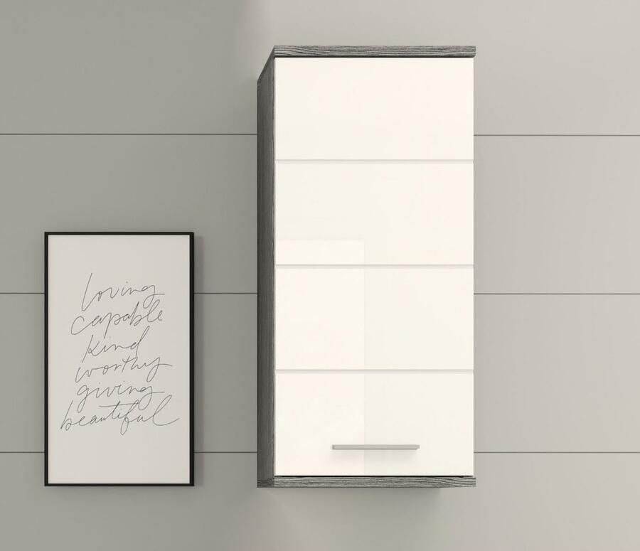 Welltime Hangend kastje LUCCA TOPSELLER! Breedte 35 cm 1 deur (TA verwisselbaar) 2 legplanken