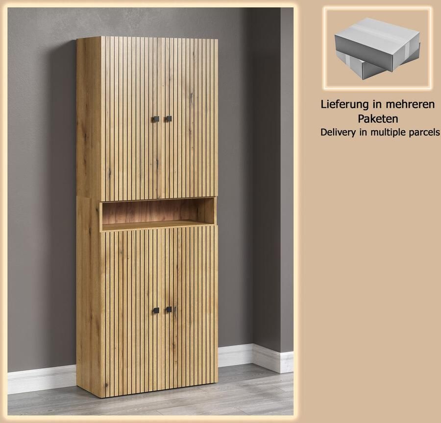 Welltime Hoge kast Amrum Badkamerkast met en zonder lade (B D H) 40-70 31 186 cm (1 stuk) - Foto 5