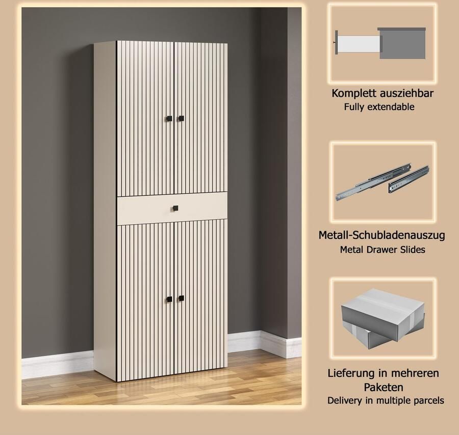 Welltime Hoge kast Amrum Badkamerkast met en zonder lade (B D H) 40-70 31 186 cm - Foto 4