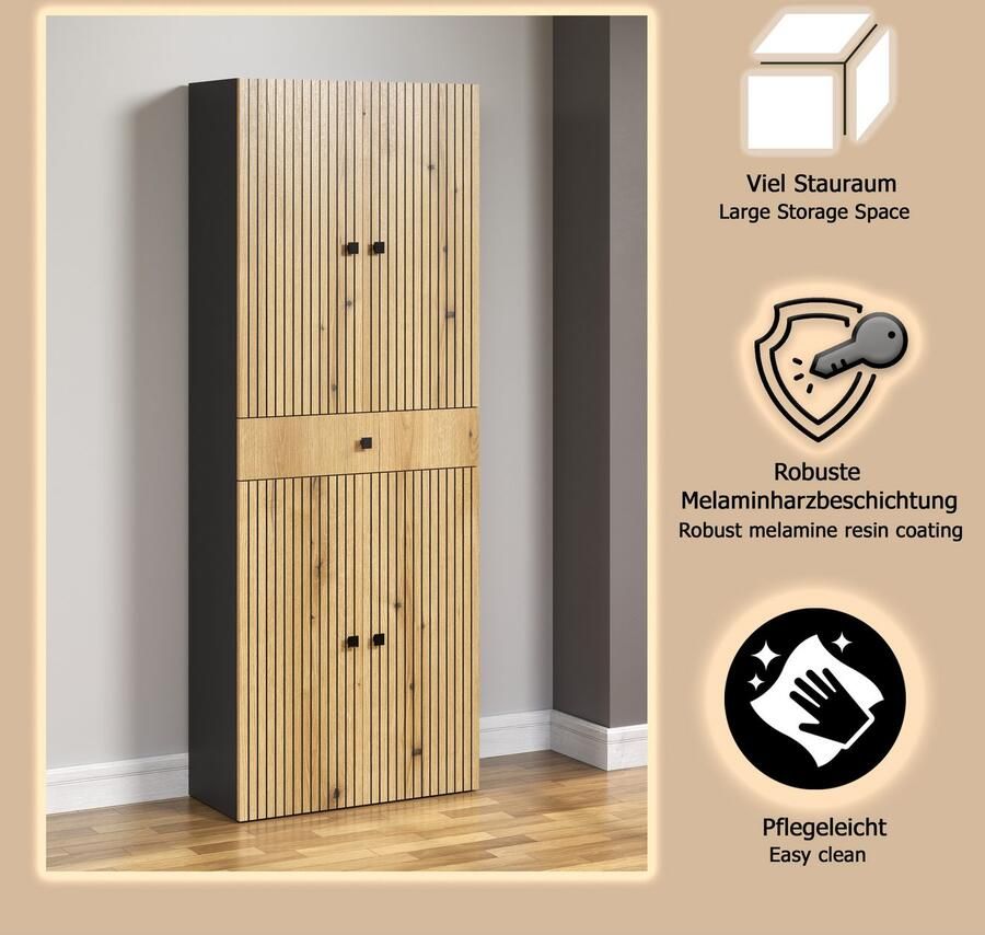 Welltime Hoge kast Amrum Badkamerkast met en zonder lade (B D H) 40-70 31 186 cm - Foto 5