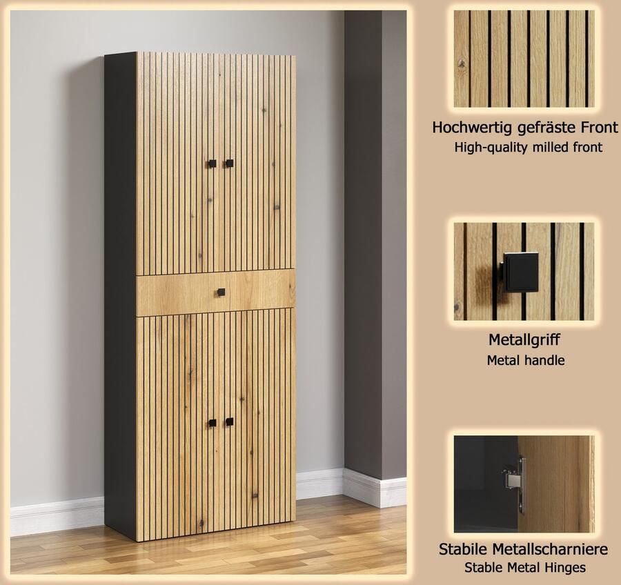 Welltime Hoge kast Amrum Badkamerkast met en zonder lade (B D H) 40-70 31 186 cm - Foto 6