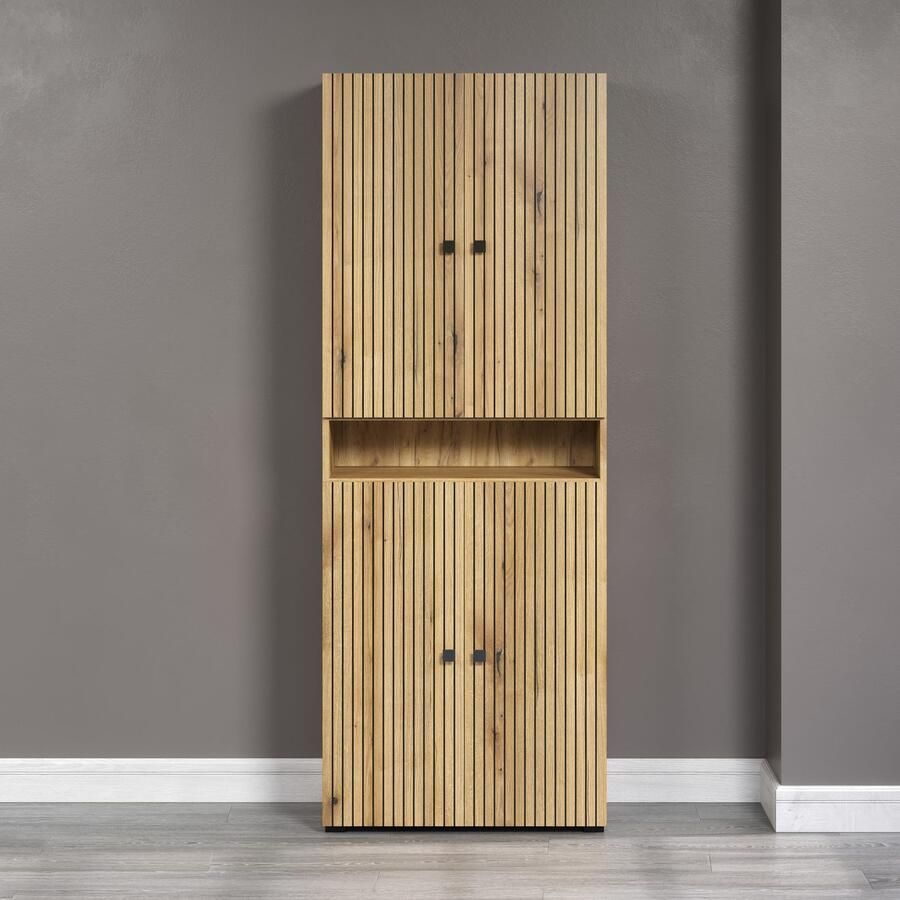 Welltime Hoge kast Amrum Breedte 40 cm ruime hoge kast eik ribbellook badkamerkast (1 stuk) - Foto 2