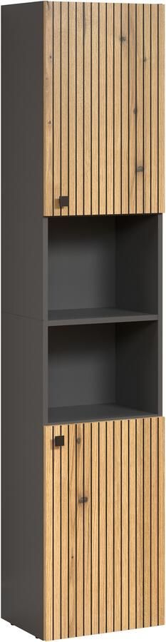 Welltime Hoge kast Amrum Breedte 40 cm ruime hoge kast eik ribbellook badkamerkast - Foto 6
