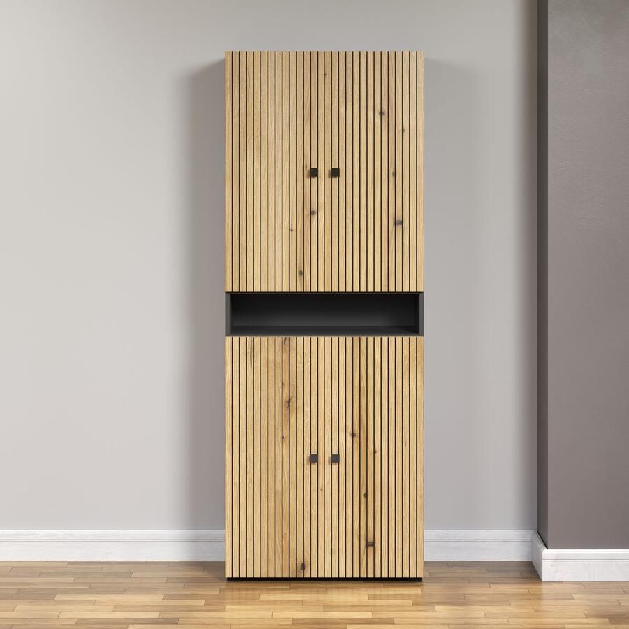 Welltime Hoge kast Amrum Breedte 40 cm ruime hoge kast eik ribbellook badkamerkast - Foto 2