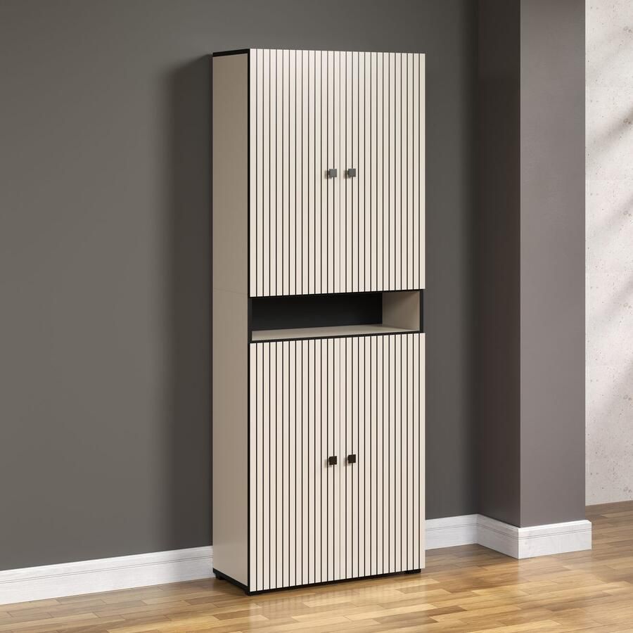 Welltime Hoge kast Amrum Breedte 40 cm ruime hoge kast eik ribbellook badkamerkast