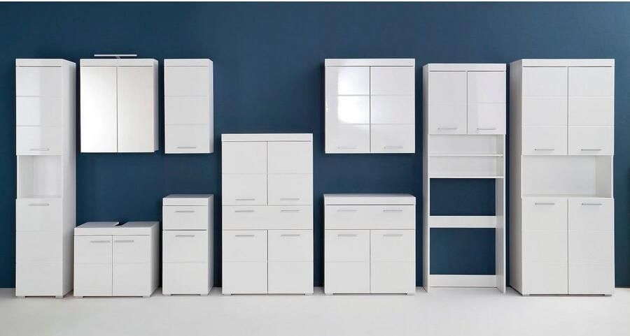 Welltime Hoge kast Avena Badkamer hoge kast met open vak 2 deuren en 2 planken - Foto 7