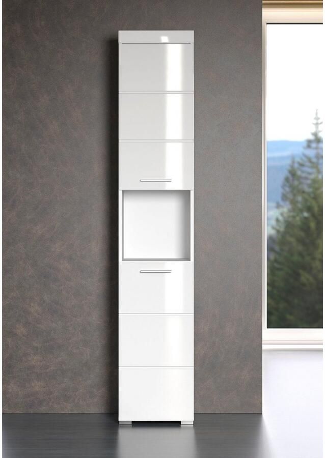 Welltime Hoge kast Avena Badkamer hoge kast met open vak 2 deuren en 2 planken - Foto 5