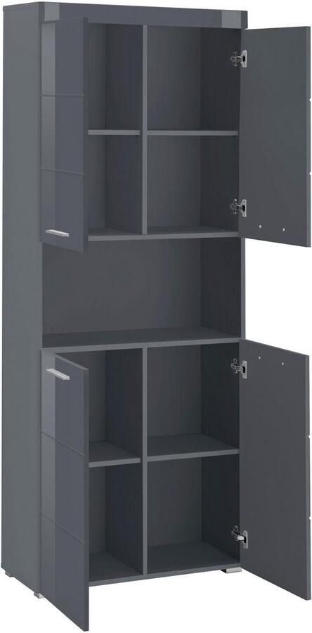 Welltime Hoge kast Avena Badkamer hoge kast met open vak 4 deuren en 4 planken - Foto 8
