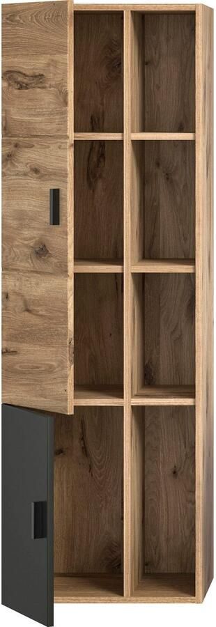 Welltime Hoge kast Dolo breedte 48 cm 2 deuren 4 open vakken 5 variabele planken (1 stuk) - Foto 8